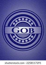 Gob jean or denim emblem or badge background. Vector Illustration. Detailed. 