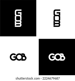 gob lettering initial monogram logo design set