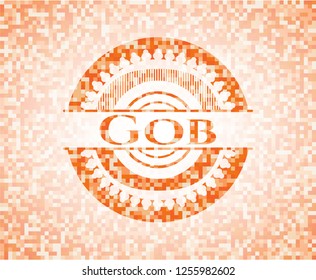 Gob orange mosaic emblem