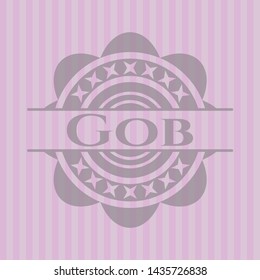 Gob realistic pink emblem. Vector Illustration. Detailed.