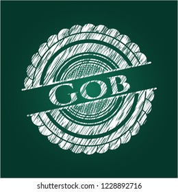 Gob written on a blackboard