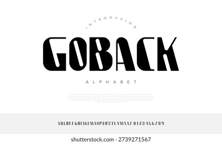 Goback alphabet modern bold display font for sport racing and futuristic automotive logo design
