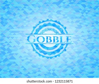 Gobble light blue mosaic emblem