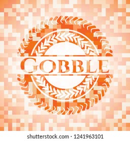 Gobble orange mosaic emblem