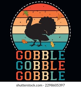 Gobble turkey vintages tshirt design