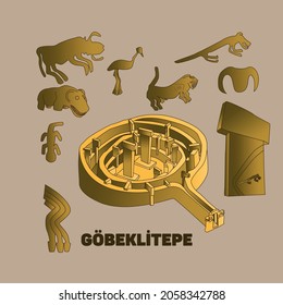 Gobeklitepe the world's first temple is the oldest monument. Neolithic period. T columns. Göbeklitepe, Urfa, Turkey. Cultural heritage. It is the oldest temple of humanity. World Heritage. First faith