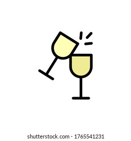 Goblet, cheers colored icon. Simple color element illustration. Goblet, cheers concept outline symbol design from Bar set. Can be used for web and mobile