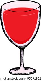 Goblet with cranberry juice isolated over white