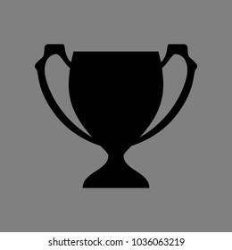 Goblet or cup. Vector. Black icon on medium gray background. Isolated.
