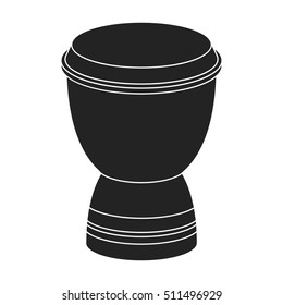 Goblet drum icon in black style isolated on white background. Turkey symbol stock vector illustration.