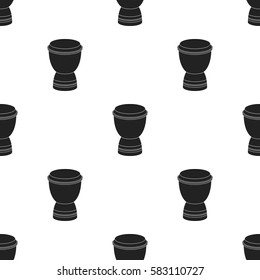 Goblet drum icon in black style isolated on white background. Turkey pattern stock vector illustration.