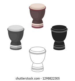 Goblet drum icon in cartoon style isolated on white background. Turkey symbol stock vector illustration.