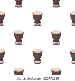 Goblet drum icon in cartoon style isolated on white background. Turkey pattern stock vector illustration.