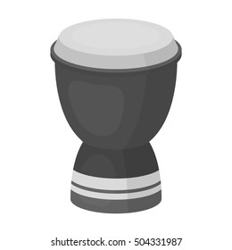 Goblet drum icon in monochrome style isolated on white background. 