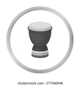 Goblet drum icon in monochrome style isolated on white background. Turkey symbol stock vector illustration.