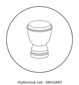 Goblet drum icon in outline style isolated on white background. Turkey symbol stock vector illustration.