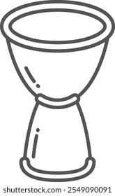 Goblet drum line icon. African djembe instrument