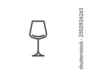 Goblet glass line icon. linear style sign for mobile concept and web design. Wine glass outline vector icon. Symbol, logo illustration. Vector graphics