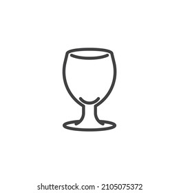 Goblet glass line icon. linear style sign for mobile concept and web design. Wine glass outline vector icon. Symbol, logo illustration. Vector graphics