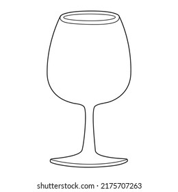 Goblet Glass Outline Vector Illustrationisolated On Stock Vector ...