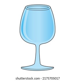 goblet glass vector illustration,isolated on white background,top view