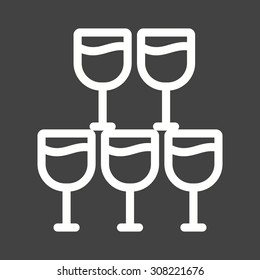 Goblet, glass, wine icon vector image. Can also be used for wedding. Suitable for use on web apps, mobile apps and print media.