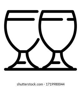 Goblet glasses icon. Outline goblet glasses vector icon for web design isolated on white background