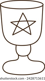 Goblet Hanukah Cup Doodle Vector Illustration