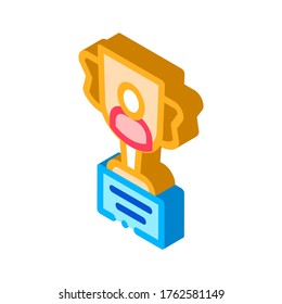 Goblet Human Talent Icon Vector isometric sign. color isolated symbol illustration