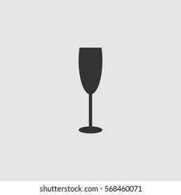 Goblet icon flat. Black pictogram on grey background. Vector illustration symbol