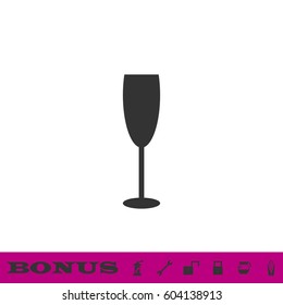 Goblet icon flat. Black pictogram on white background. Vector illustration symbol and bonus button