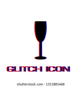 Goblet icon flat. Simple pictogram - Glitch effect. Vector illustration symbol