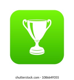 Goblet icon green vector isolated on white background