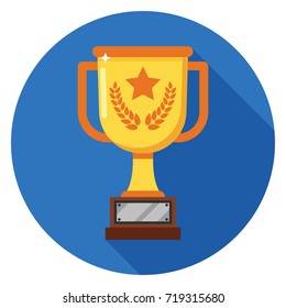 Goblet icon. Illustration in flat style. Round icon with long shadow.