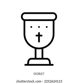goblet icon. Line Art Style Design Isolated On White Background