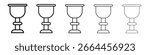 Goblet icon line art vector collection on white background
