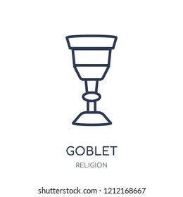 Goblet icon. Goblet linear symbol design from Religion collection. Simple outline element vector illustration on white background.