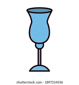 goblet icon over white background, line and fill style, vector illustration