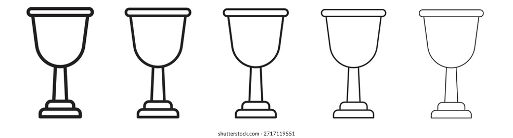 Goblet-Symbol in dünner Linie, schwarzer Umriss und Strichstil