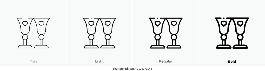 goblet icon. Thin, Light Regular And Bold style design isolated on white background