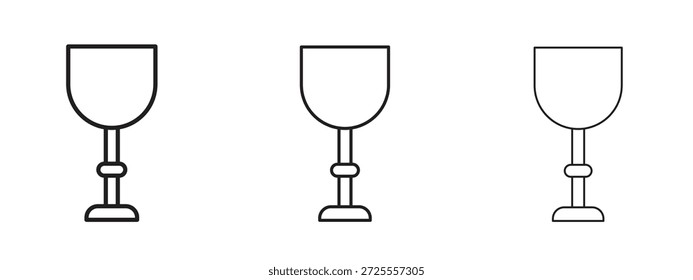 Símbolo de línea delgada del icono del cáliz sobre fondo blanco, Ilustración vectorial editable del movimiento