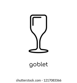 Goblet icon. Trendy modern flat linear vector Goblet icon on white background from thin line Religion collection, editable outline stroke vector illustration
