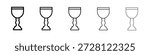 Goblet icon vector in editable stroke linear pictogram