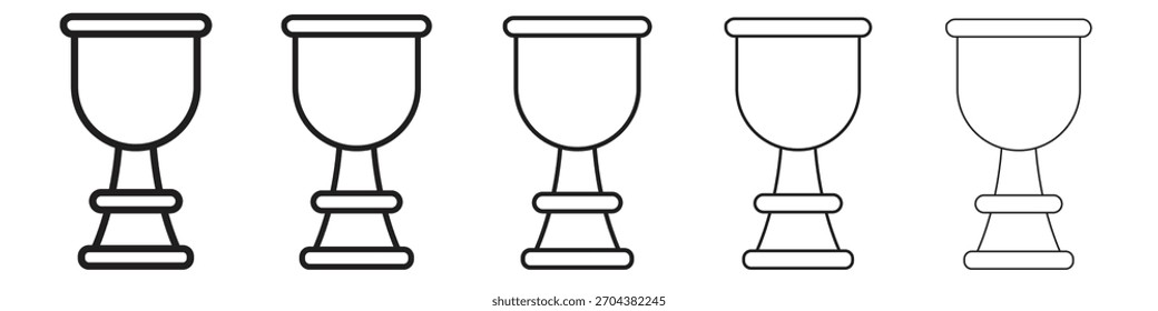 Goblet-SymbolSchwarz linear fett und dünne Striche gesetzt