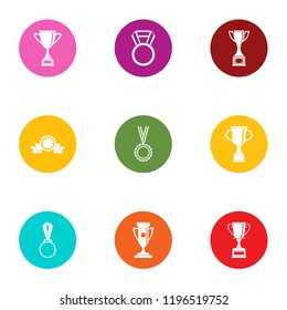 Goblet icons set. Flat set of 9 goblet vector icons for web isolated on white background