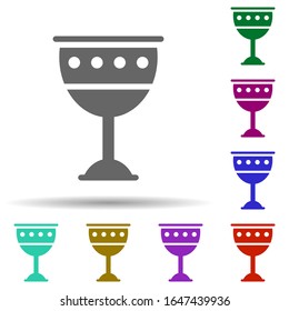 Goblet in multi color style icon. Simple glyph, flat vector of world religiosity icons for ui and ux, website or mobile application