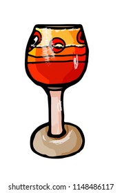 Goblet on the leg gothic hand drawn vector
