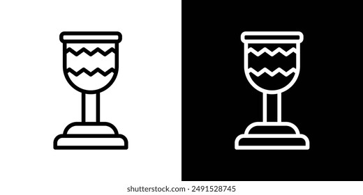 Goblet outlined icon set in black and white colors