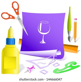 Goblet. Plantilla de papel. Ilustración más rápida.