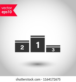 Goblet podium vector icon. Cup award sign. Reward ceremony icon. Prize places symbol. Champion goblet icon. EPS 10 flat symbol.
